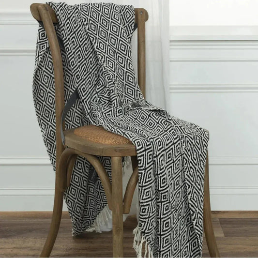 Rio Diamond Pattern Cotton Throw Blanket - LOOMLAN - LOOMLAN - Throw Blankets