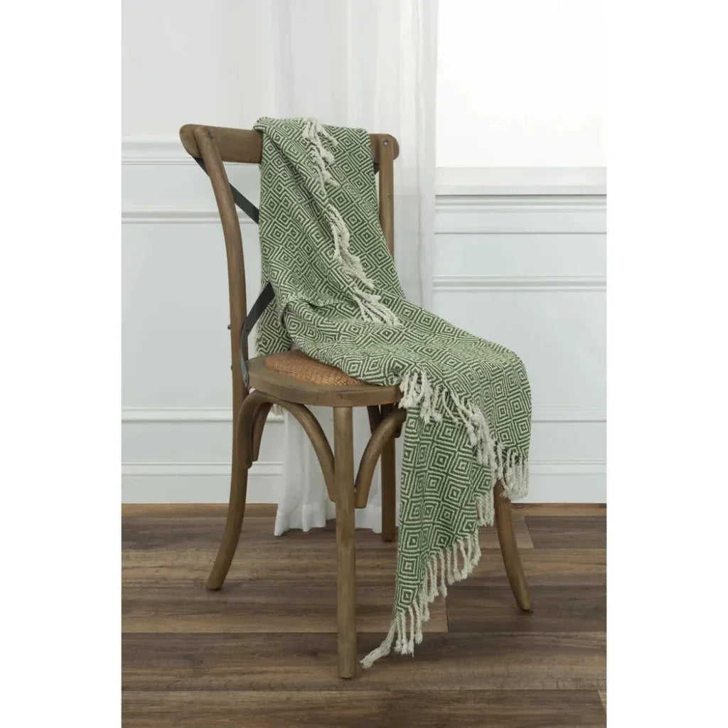 Rio Diamond Pattern Cotton Throw Blanket - LOOMLAN - LOOMLAN - Throw Blankets