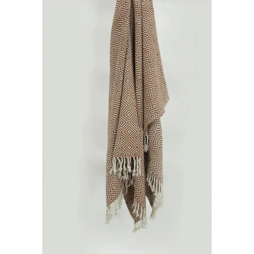 Rio Diamond Pattern Cotton Throw Blanket - LOOMLAN - LOOMLAN - Throw Blankets