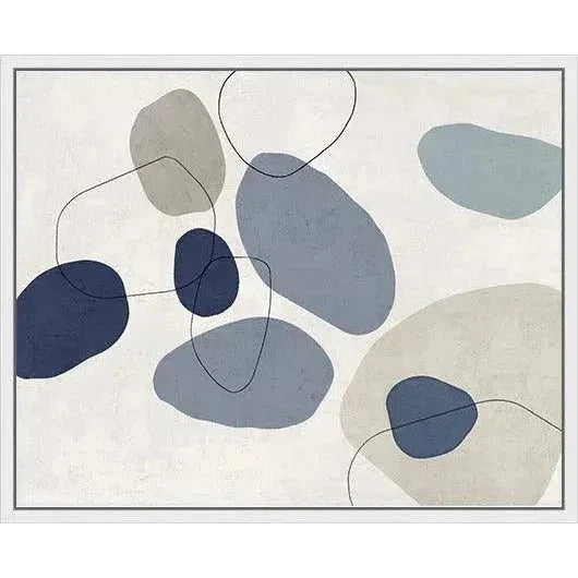 River Stones Blue II Artwork d Canvas Floating - LOOMLAN - LOOMLAN - Canvas Art