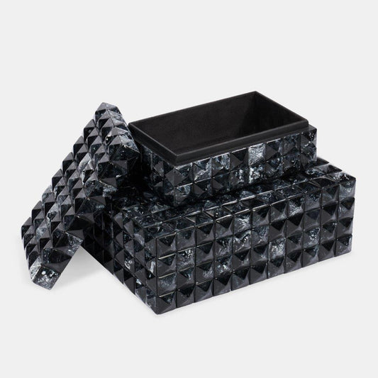 Ronan Black Faux Marble Box 2PC