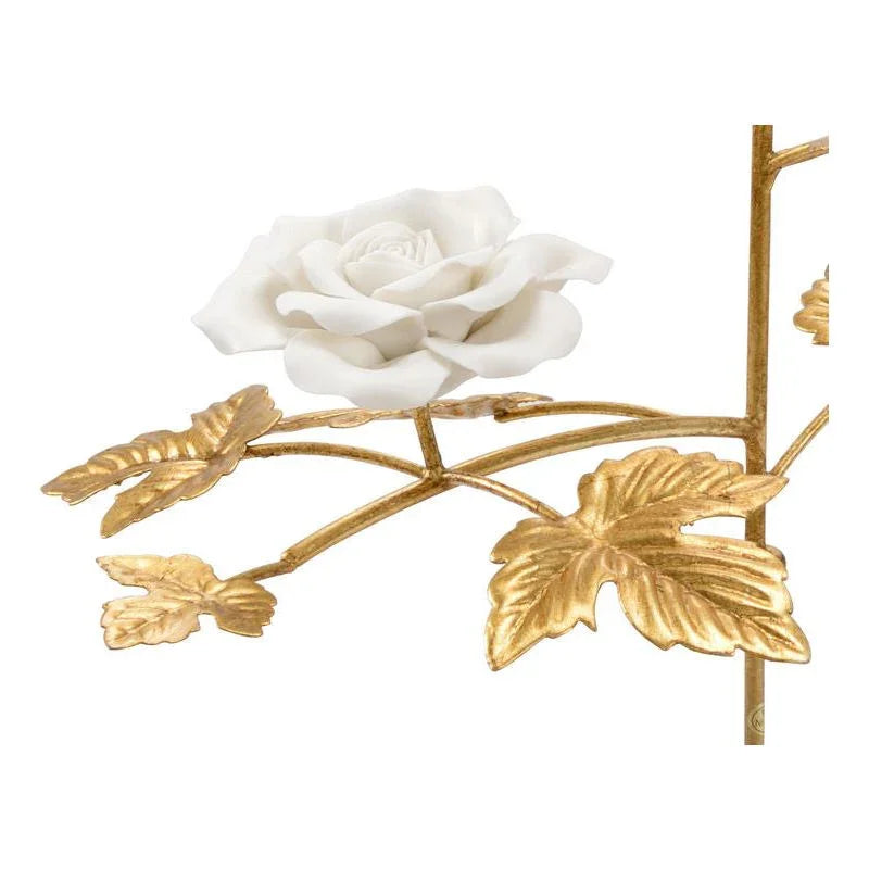 Chelsea House Rose Antique Gold Leaf Stem Sculpture