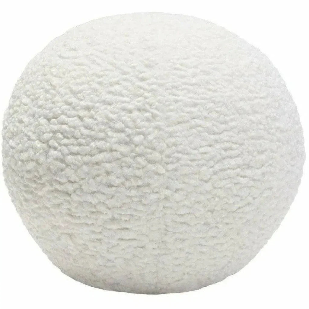 Round Accent Pillows White Faux - LOOMLAN - Diamond Sofa - Throw Pillows