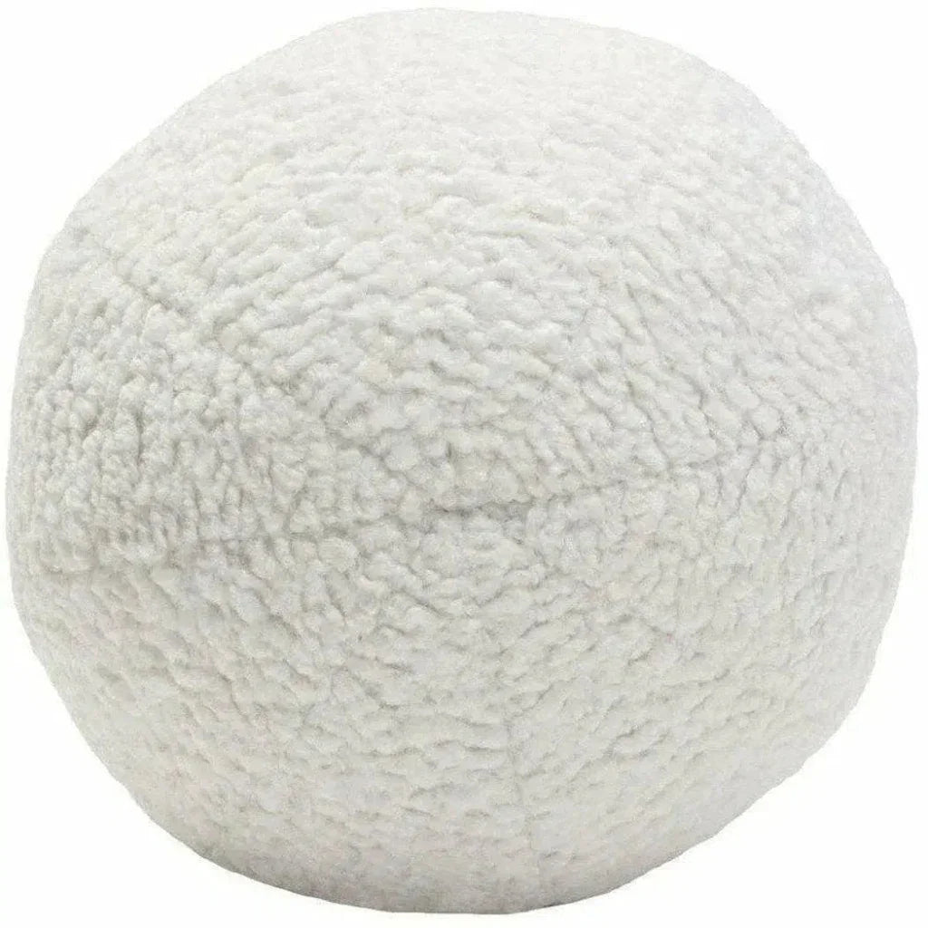Round Accent Pillows White Faux - LOOMLAN - Diamond Sofa - Throw Pillows