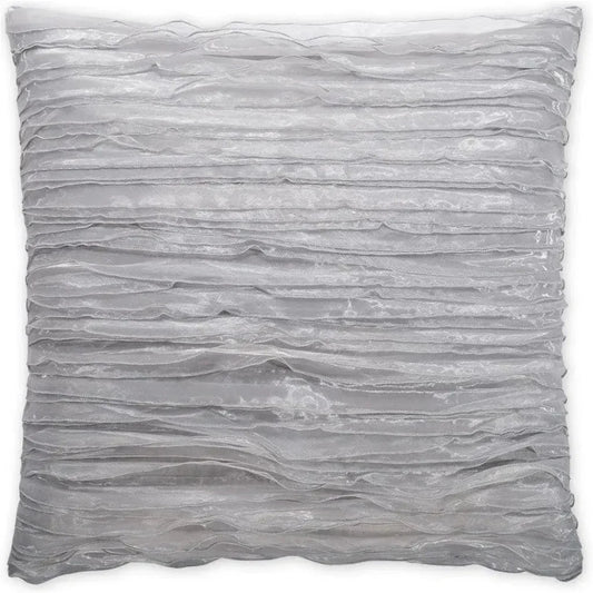Ruffles Silver Throw Pillow With Insert - LOOMLAN - D.V. Kap - Throw Pillows