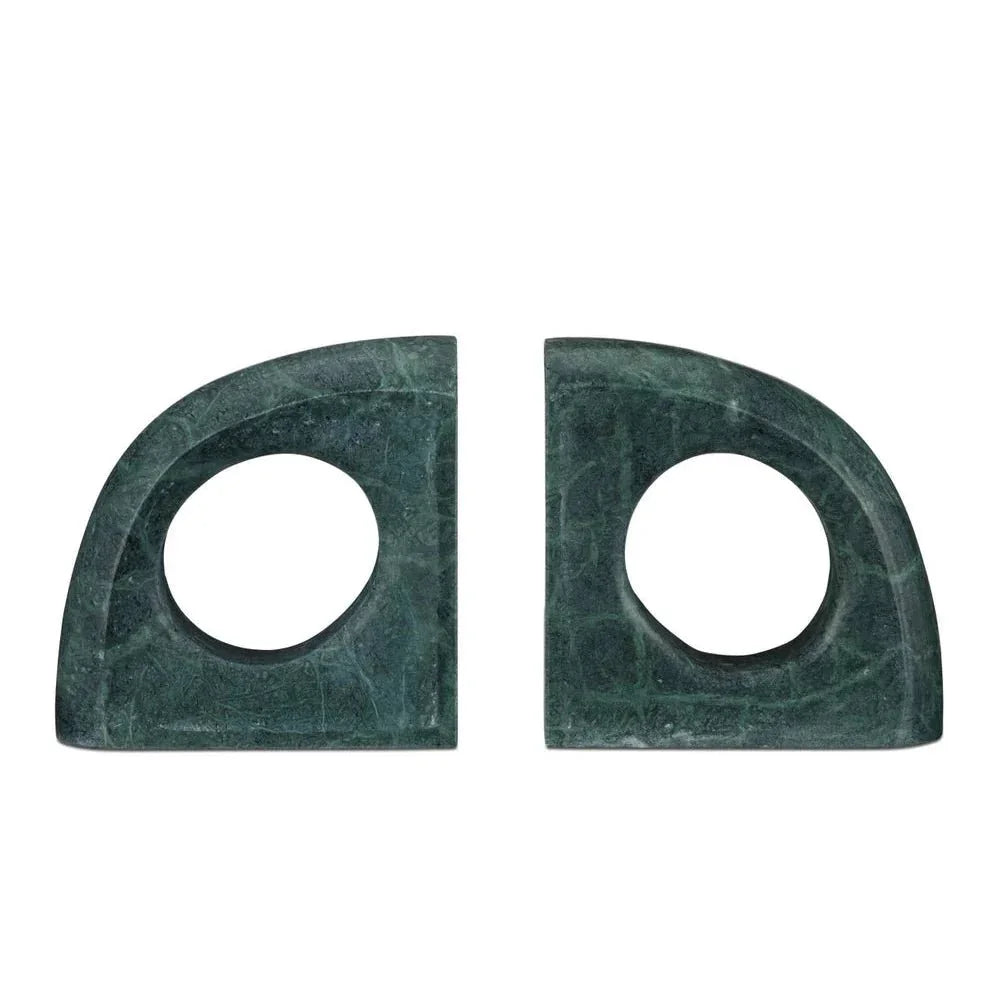 Russo Green Marble Object (Set Of 2) - LOOMLAN - Currey & Co - Statues & Sculptures