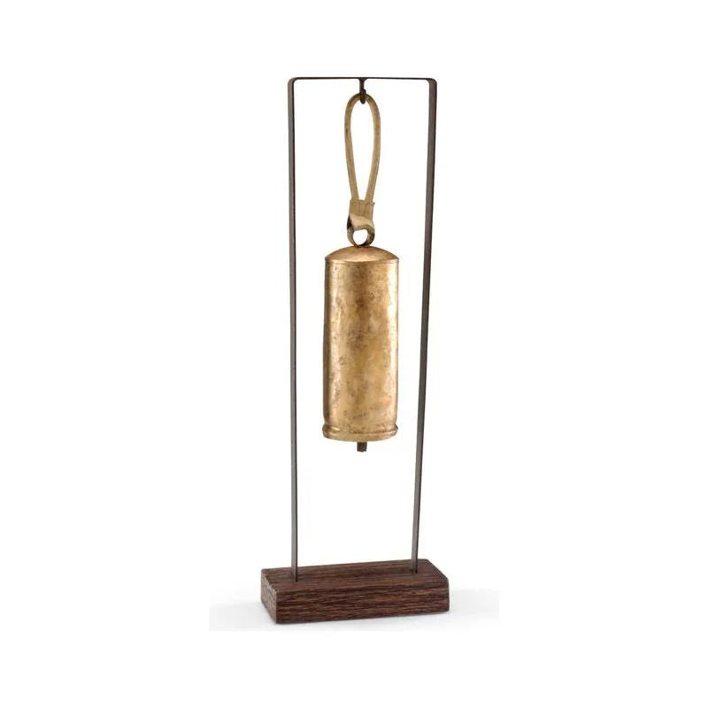 Rustic Patina Brass Bell Sculpture - LOOMLAN - Wildwood - Statues & Sculptures