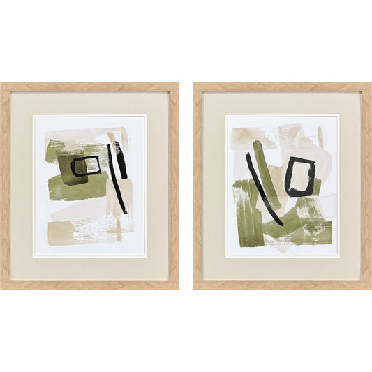 Sage Treasures II Green Canvas Art 2PC