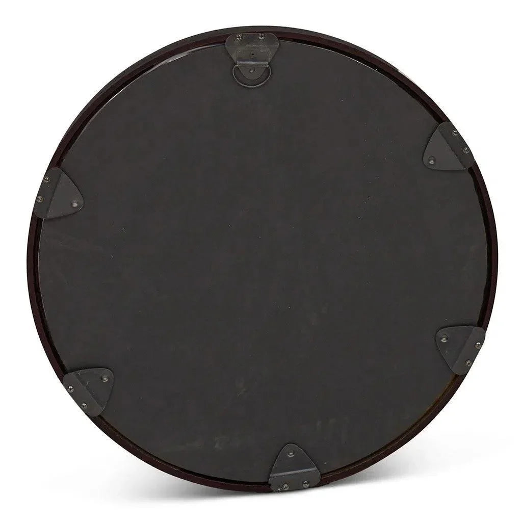 Samar Reclaimed Aluminum Round Mirror - LOOMLAN - Urbia - Wall Mirrors