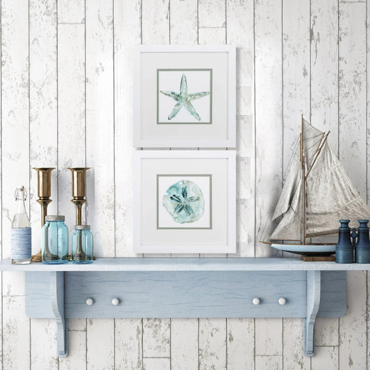 Sandstar Glass Front Teal Canvas Art 2PC