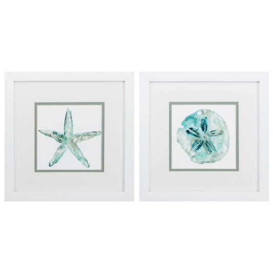 Sandstar Glass Front Teal Canvas Art 2PC