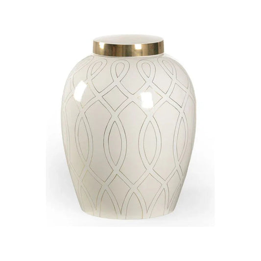 Sarah Ginger Gold Patterned Jar - LOOMLAN - Chelsea House - Vases & Jars