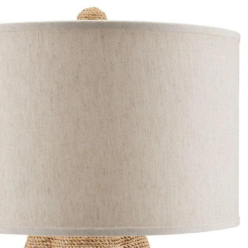 Satin Black Abaca Rope Karnak Table Lamp By Goralnick - LOOMLAN - Currey & Co - Table Lamps