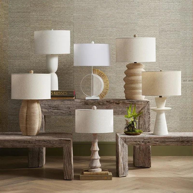 Satin Black Abaca Rope Kavala Table Lamp By Goralnick - LOOMLAN - Currey & Co - Table Lamps