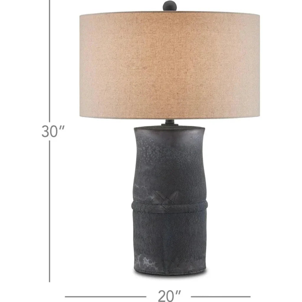 Satin Dark Gray Croft Table Lamp Barry Goralnick - LOOMLAN - Currey & Co - Table Lamps