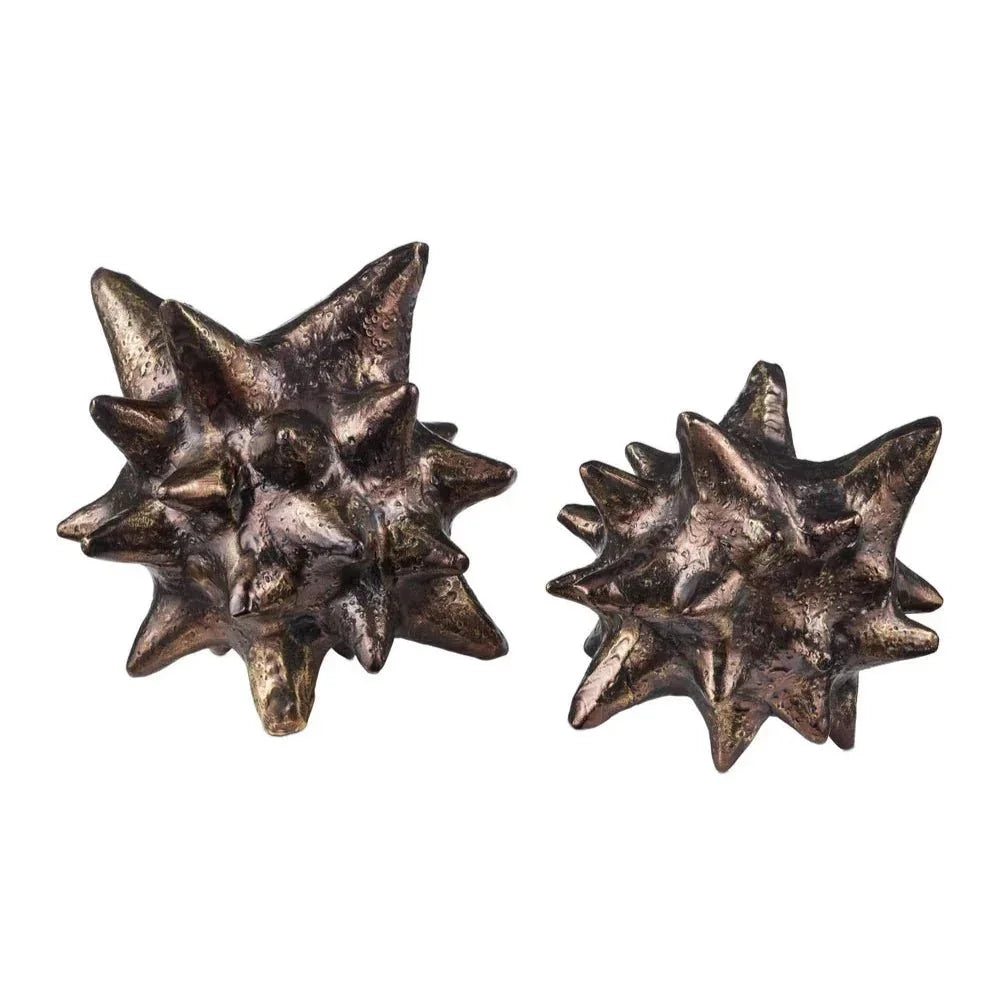 Scorched Bronze Jacks Modern Objects (2PC ) - LOOMLAN - Currey & Co - Statues & Sculptures