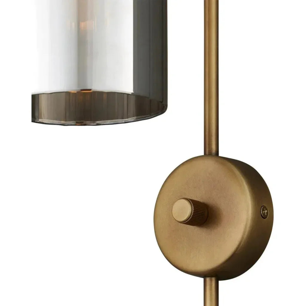 Severn Metal and Glass Gold Wall Sconce - LOOMLAN - Currey & Co - Wall Sconces