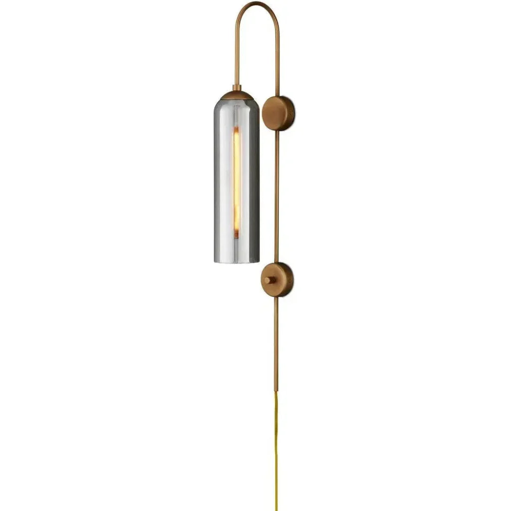 Severn Metal and Glass Gold Wall Sconce - LOOMLAN - Currey & Co - Wall Sconces