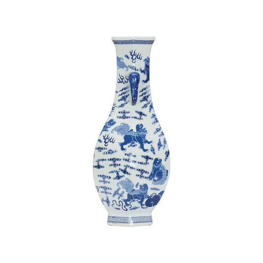Shi Classic Blue Porcelain Vase - LOOMLAN - Chelsea House - Vases & Jars