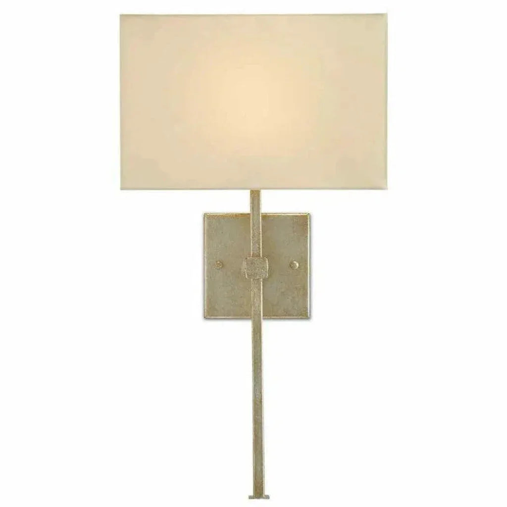Silver Leaf Ashdown Silver Wall Sconce - LOOMLAN - Currey & Co - Wall Sconces