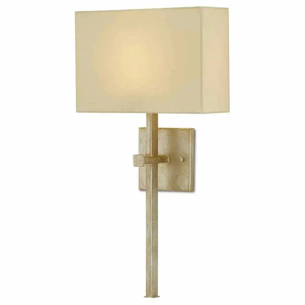 Silver Leaf Ashdown Silver Wall Sconce - LOOMLAN - Currey & Co - Wall Sconces