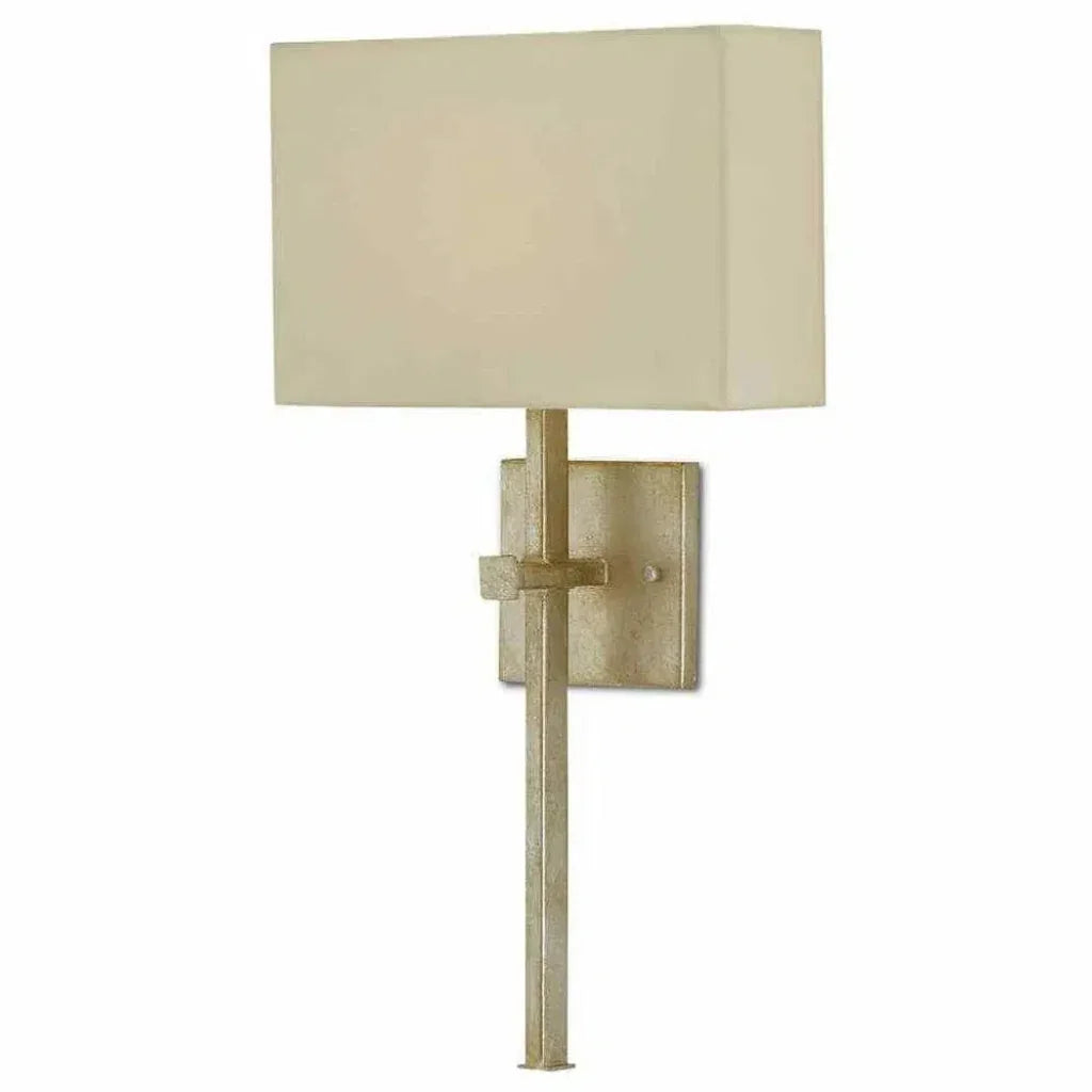 Silver Leaf Ashdown Silver Wall Sconce - LOOMLAN - Currey & Co - Wall Sconces