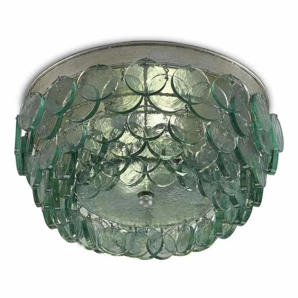 Silver Leaf Braithwell Flush Mount-Flush Mounts-Currey & Co-LOOMLAN