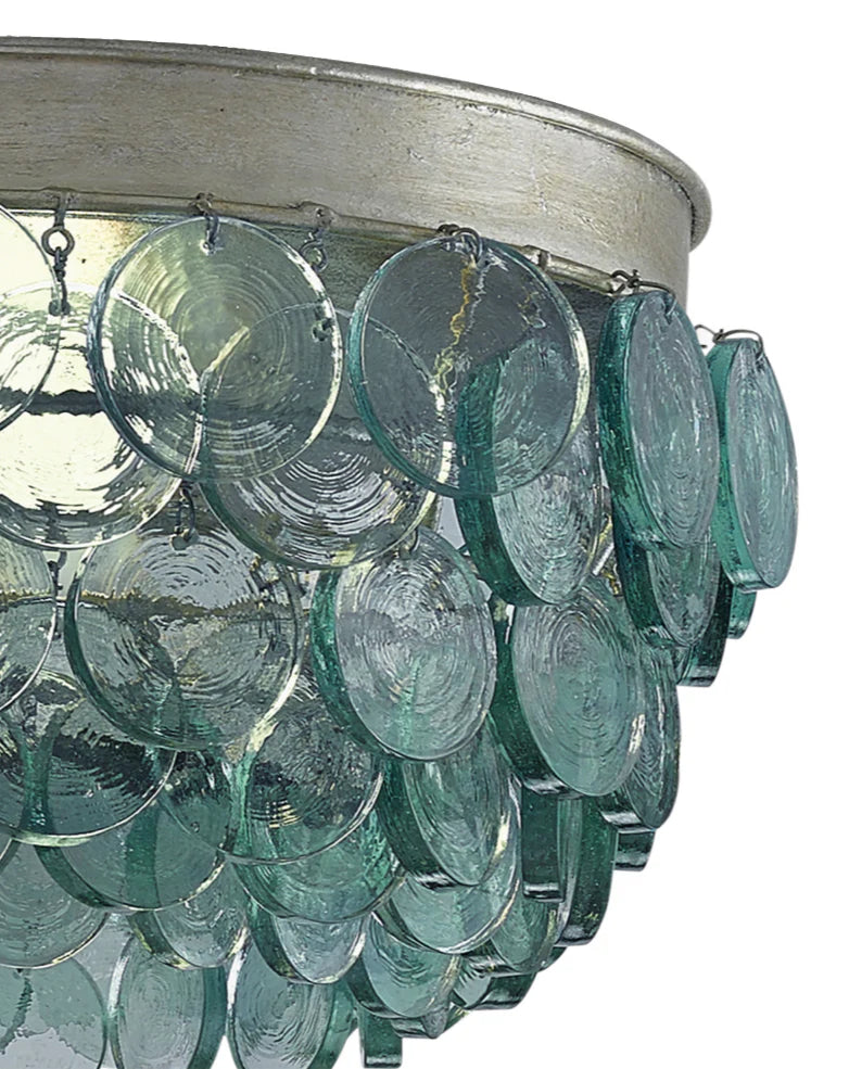 Silver Leaf Braithwell Flush Mount-Flush Mounts-Currey & Co-LOOMLAN