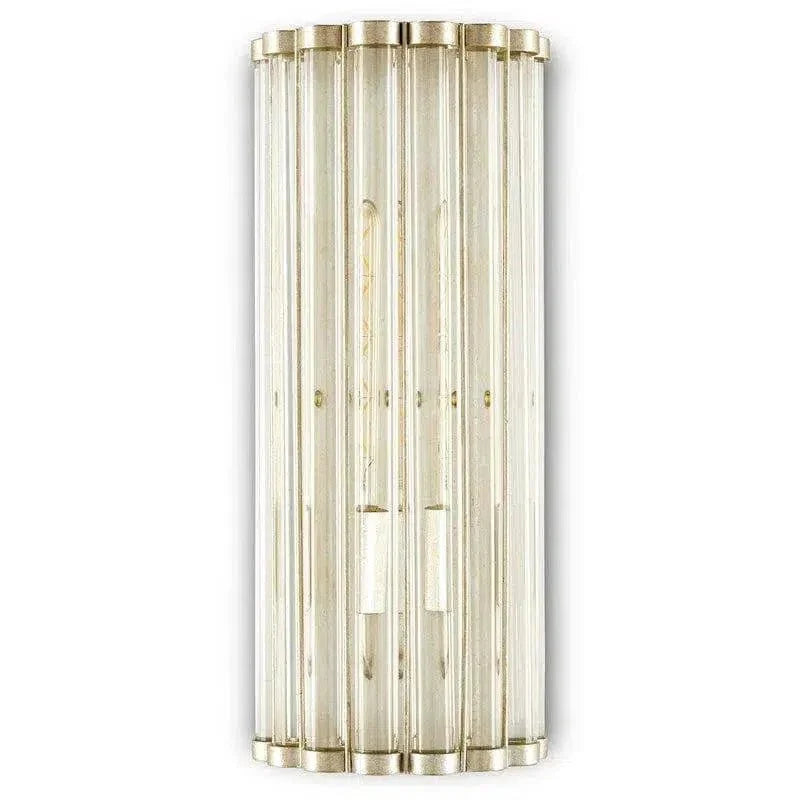 Silver Leaf Clear Warwick Tall Wall Sconce By Williams - LOOMLAN - Currey & Co - Wall Sconces