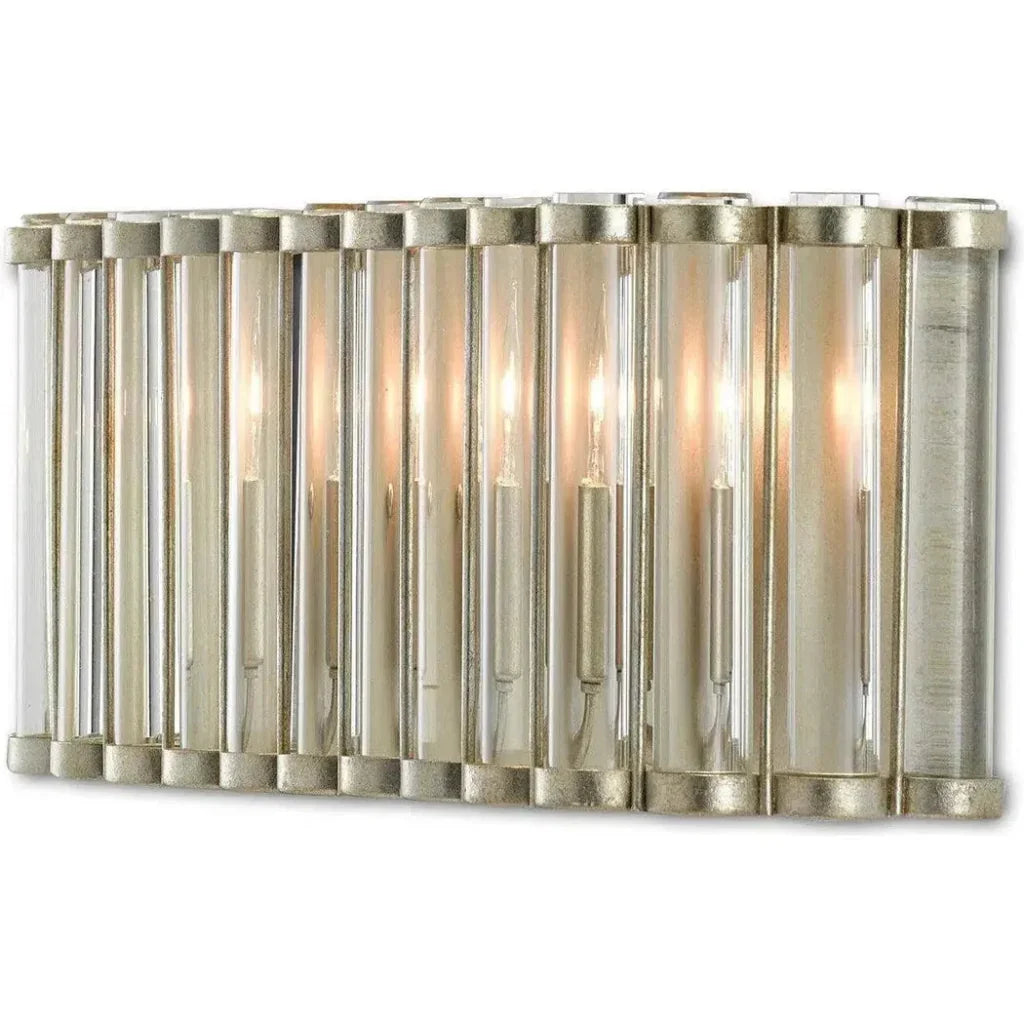 Silver Leaf Clear Warwick Wall Sconce Bunny Williams - LOOMLAN - Currey & Co - Wall Sconces