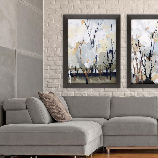 Silversong Birch White Canvas Art