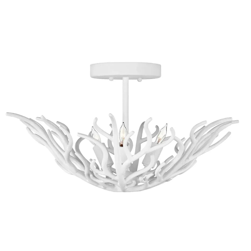Snowfall Semi-Flush Mount-Flush Mounts-Currey & Co-LOOMLAN