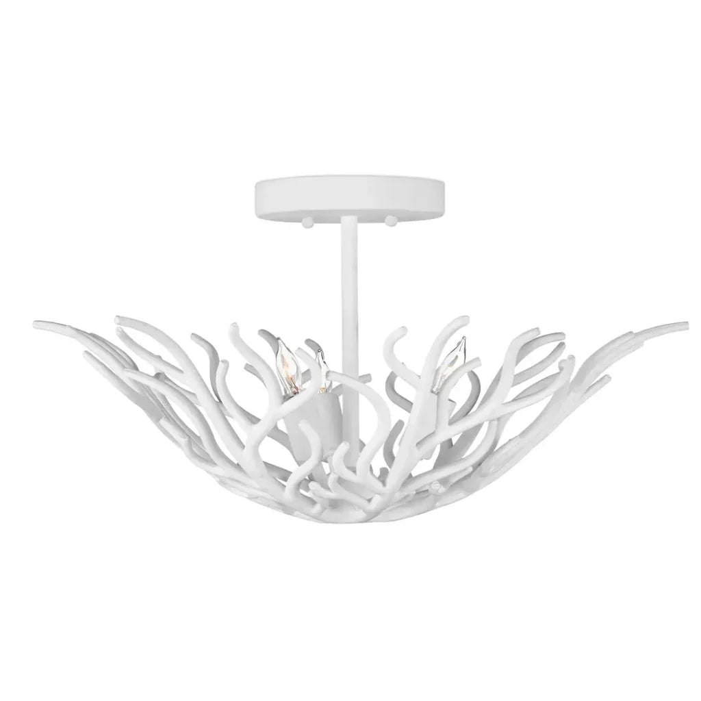 Snowfall Semi-Flush Mount-Flush Mounts-Currey & Co-LOOMLAN