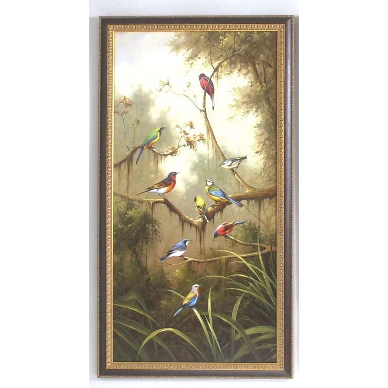 Song Birds Hand Painted Artwork-Framed Wall Art-Chelsea House-Artwork B-LOOMLAN