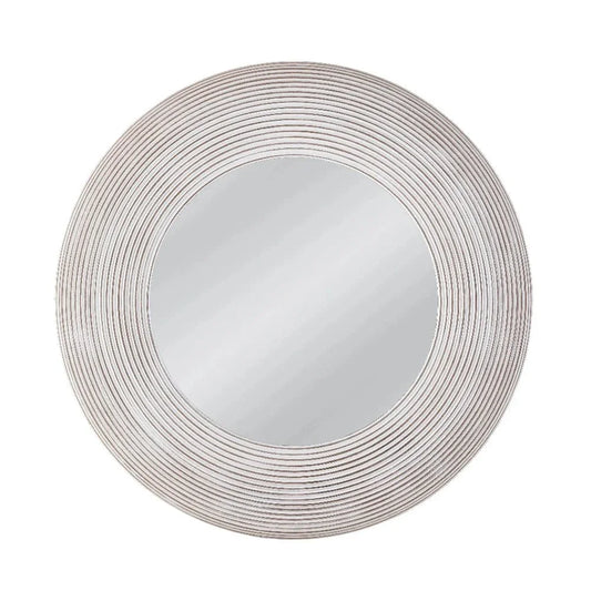 Spin Wood White Wash Wall Mirror - LOOMLAN - Bassett Mirror - Wall Mirrors