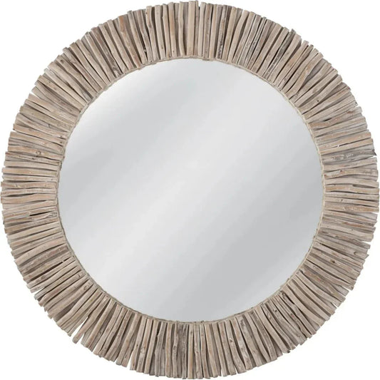 Splay Wood Brown Wall Mirror - LOOMLAN - Bassett Mirror - Wall Mirrors
