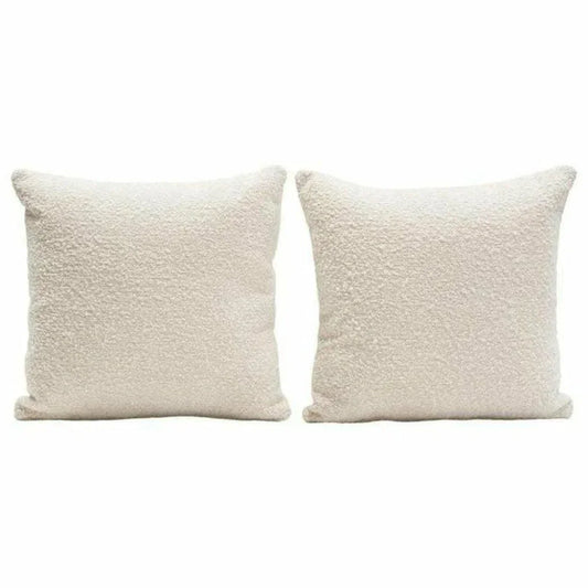 Square Accent Pillows Bone Boucle Fabric - LOOMLAN - Diamond Sofa - Throw Pillows