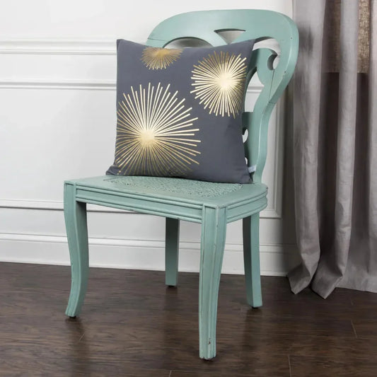 Star Burst Gray & Gold Throw Pillow Down Insert - LOOMLAN - LOOMLAN - Throw Pillows