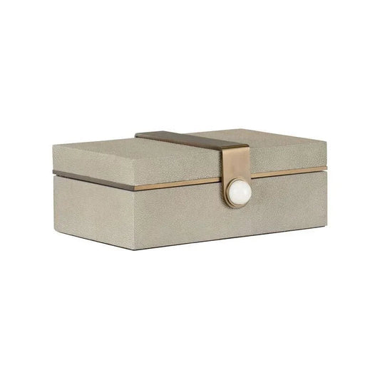 Steven Grey Textured Shagreen Covered Box - LOOMLAN - Wildwood - Boxes & Bowls