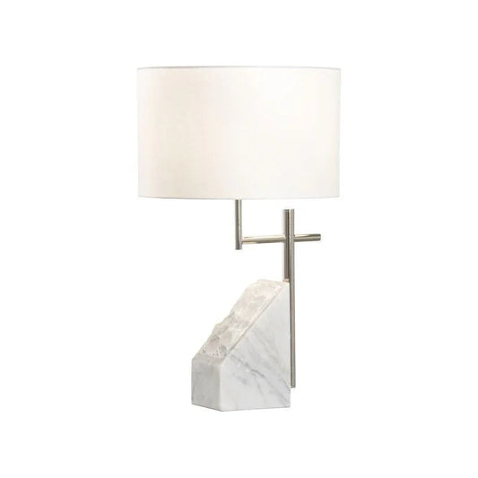 Stone Natural White Stone Crafted Table Lamp - LOOMLAN - Wildwood - Table Lamps