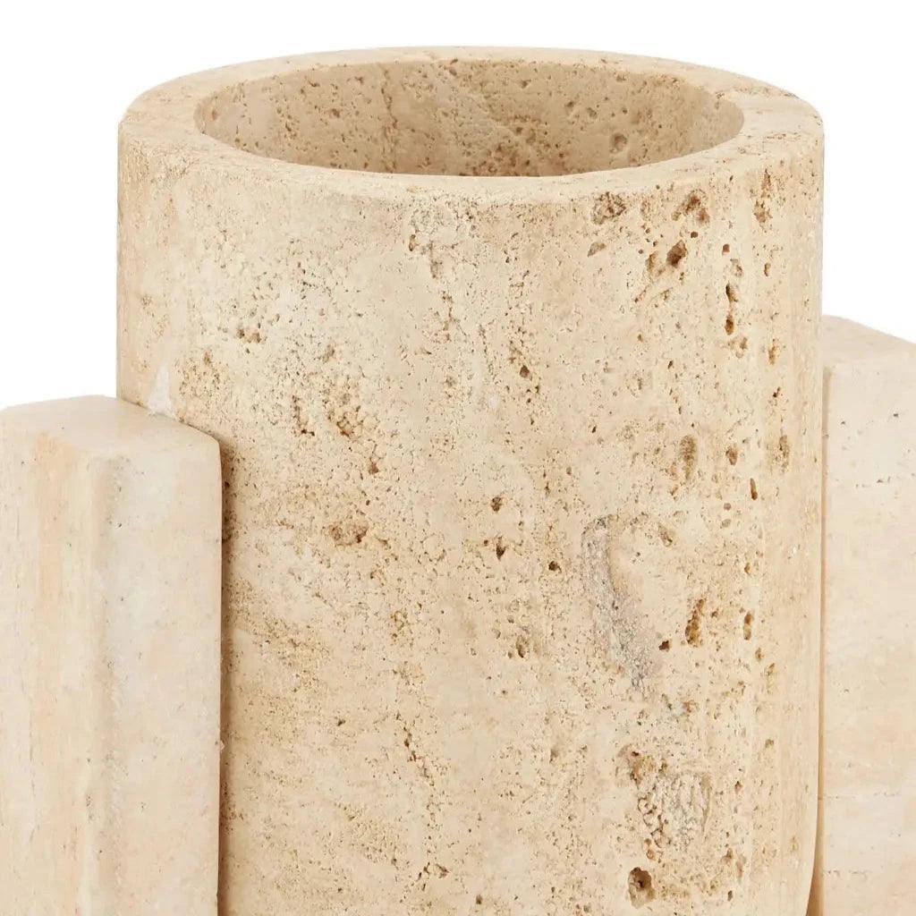 Stone Vase, Face to Face Set of 2 - LOOMLAN - Currey & Co - Vases & Jars