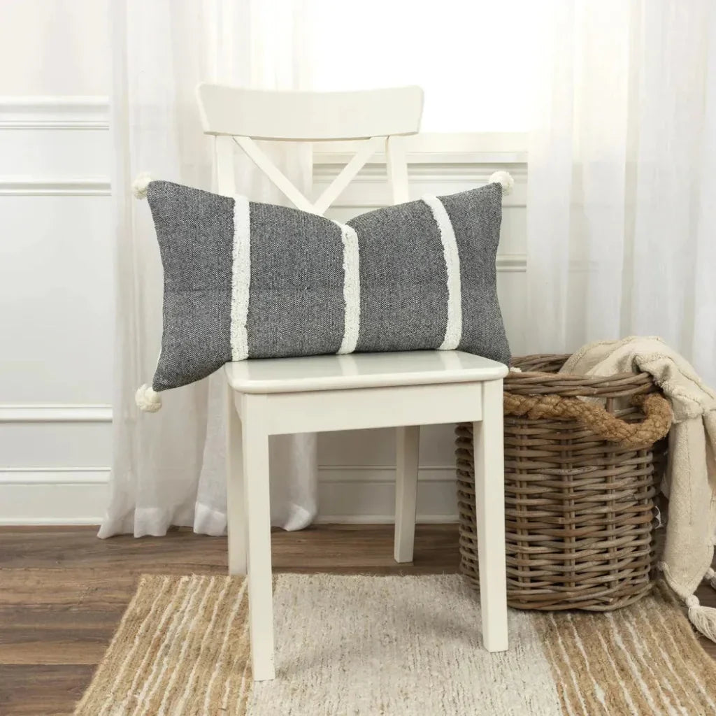 Stripe Lumbar Pillow For Chairs & Couch Anette - LOOMLAN - LOOMLAN - Throw Pillows