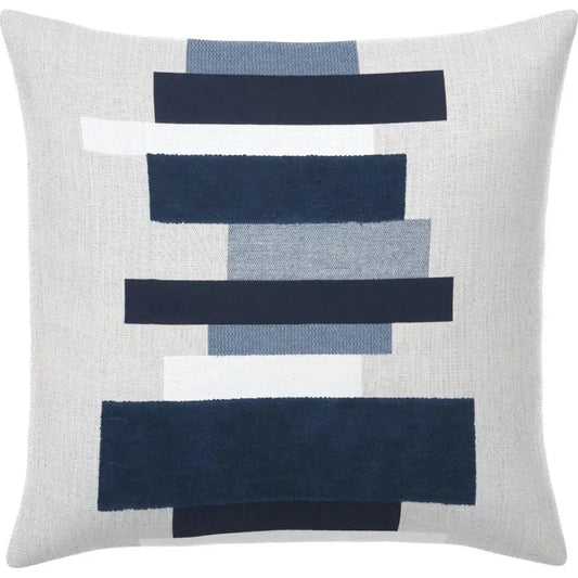 Summon Indigo Double Side Outdoor Pillow-Outdoor Pillows-Earnest Collection-20" Square DS-LOOMLAN