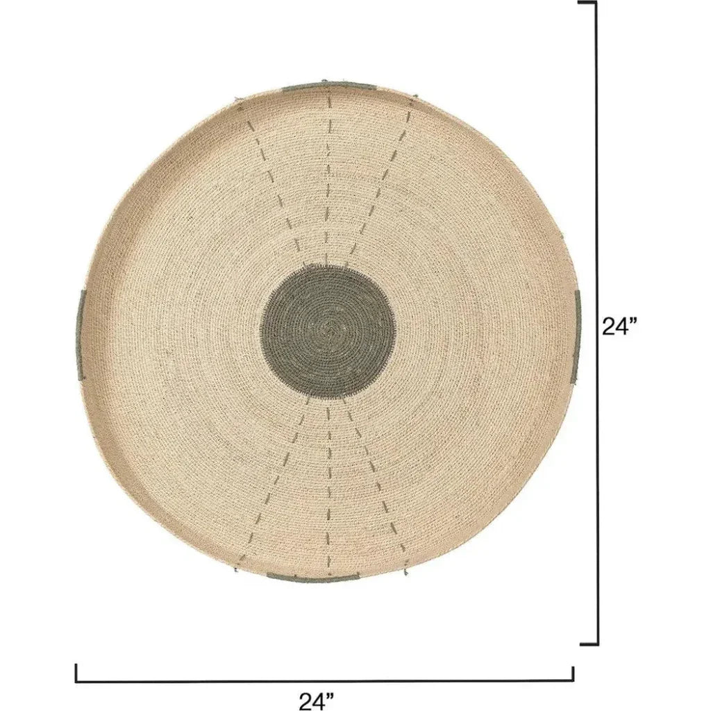 Sundial Seagrass Round Wall Art Rust-Framed Wall Art-Jamie Young-LOOMLAN