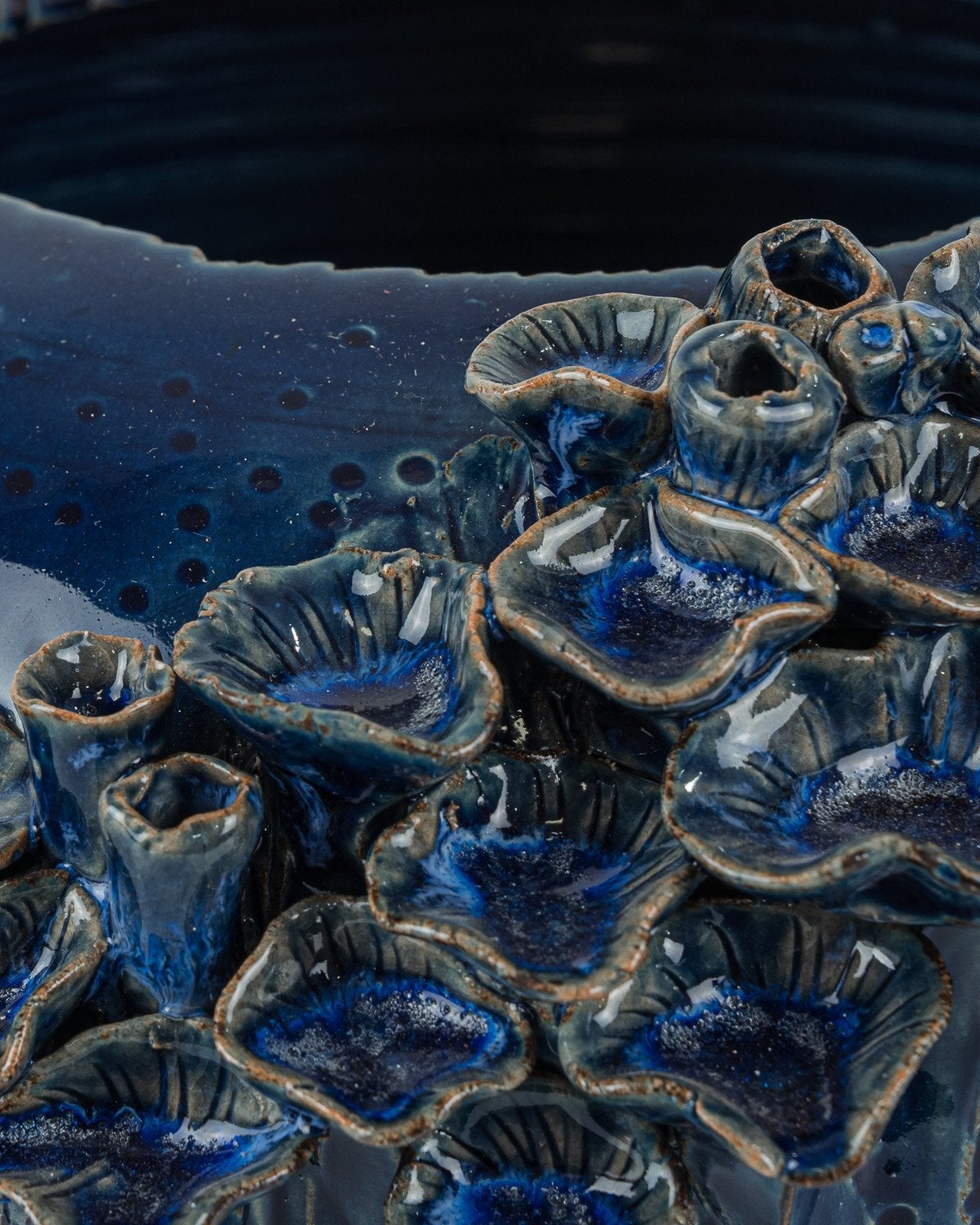 Sunken Blue Ceramic Bowl