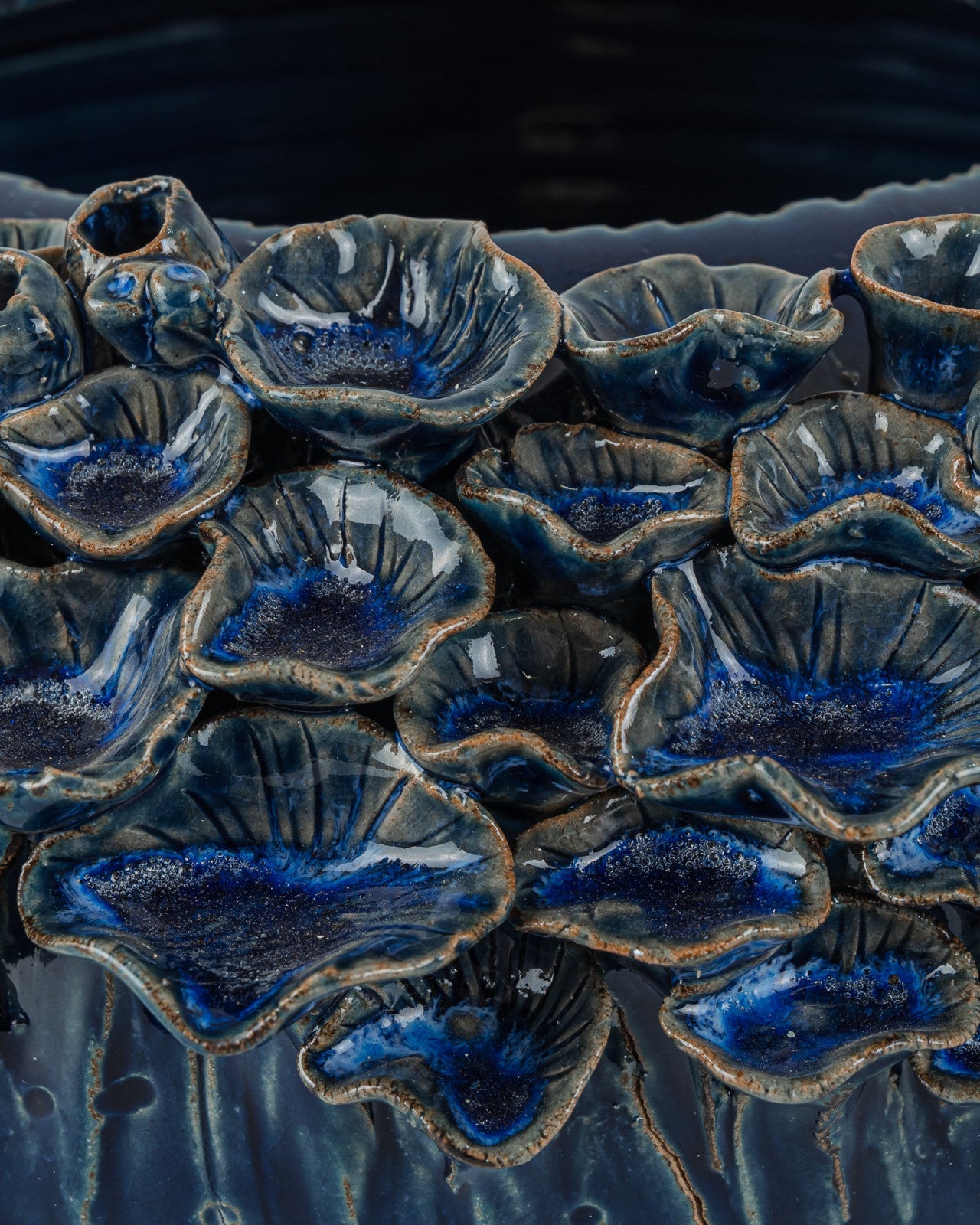 Sunken Blue Ceramic Bowl