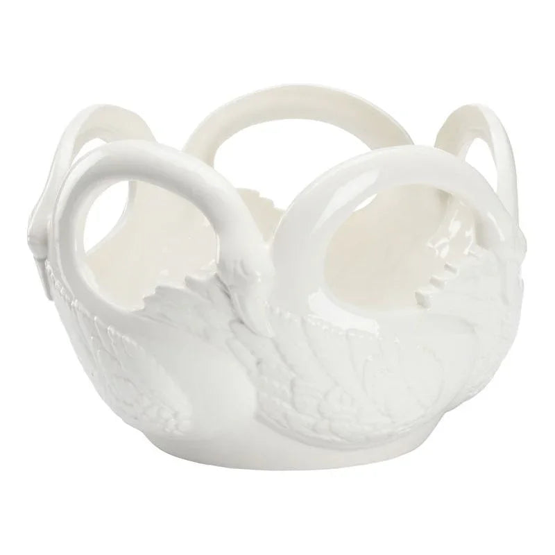 Swan Glossy Ceramic Made Fruit Bowl - LOOMLAN - Chelsea House - Boxes & Bowls
