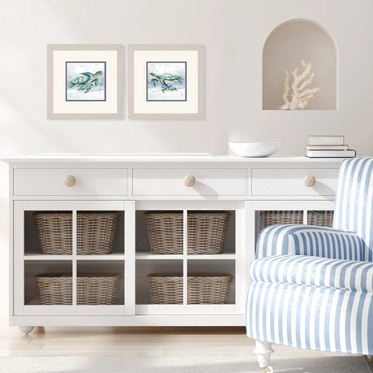 Swim Lessons Blue Canvas Art 2PC