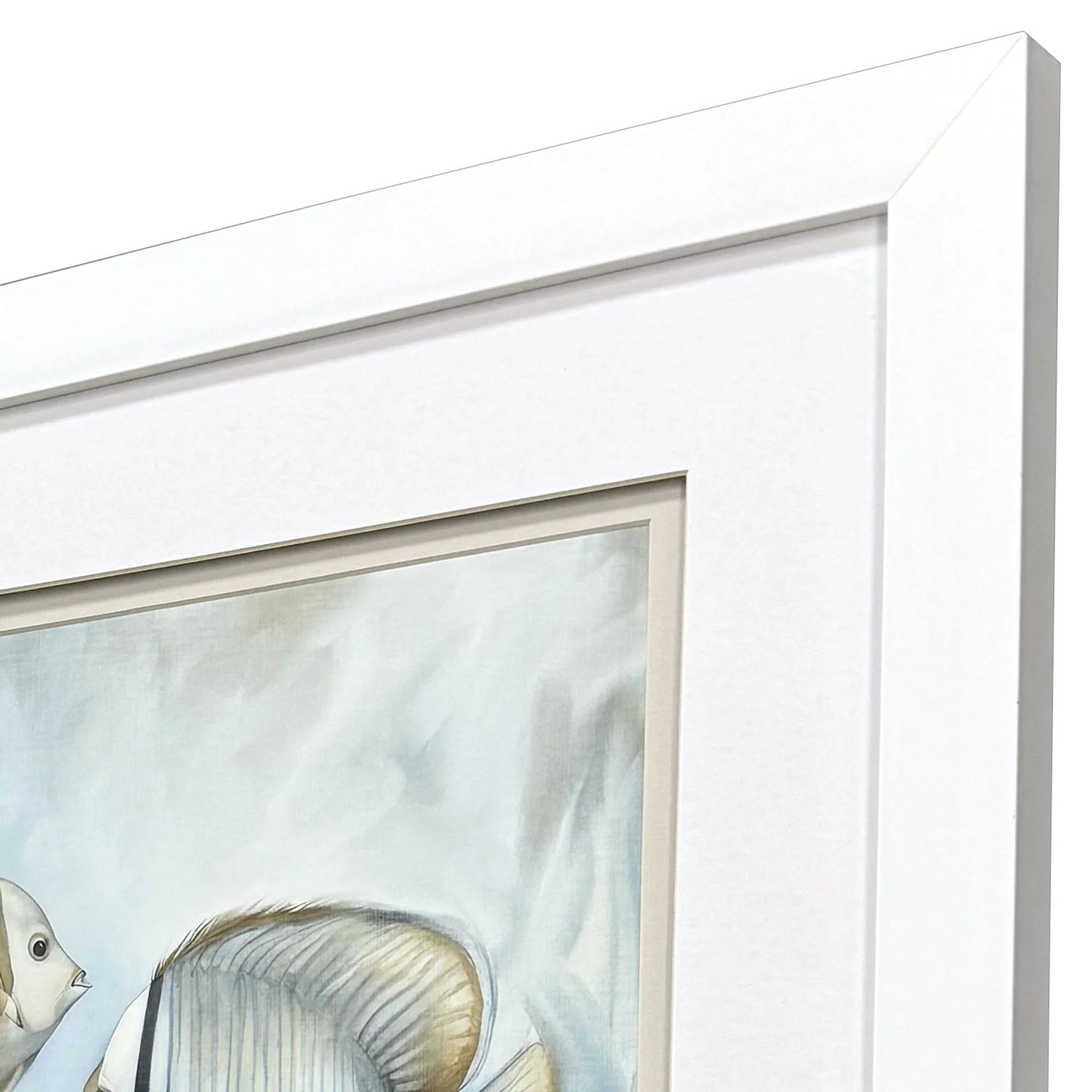 Swim Tropical Fish Print Blue Canvas Art 2PC