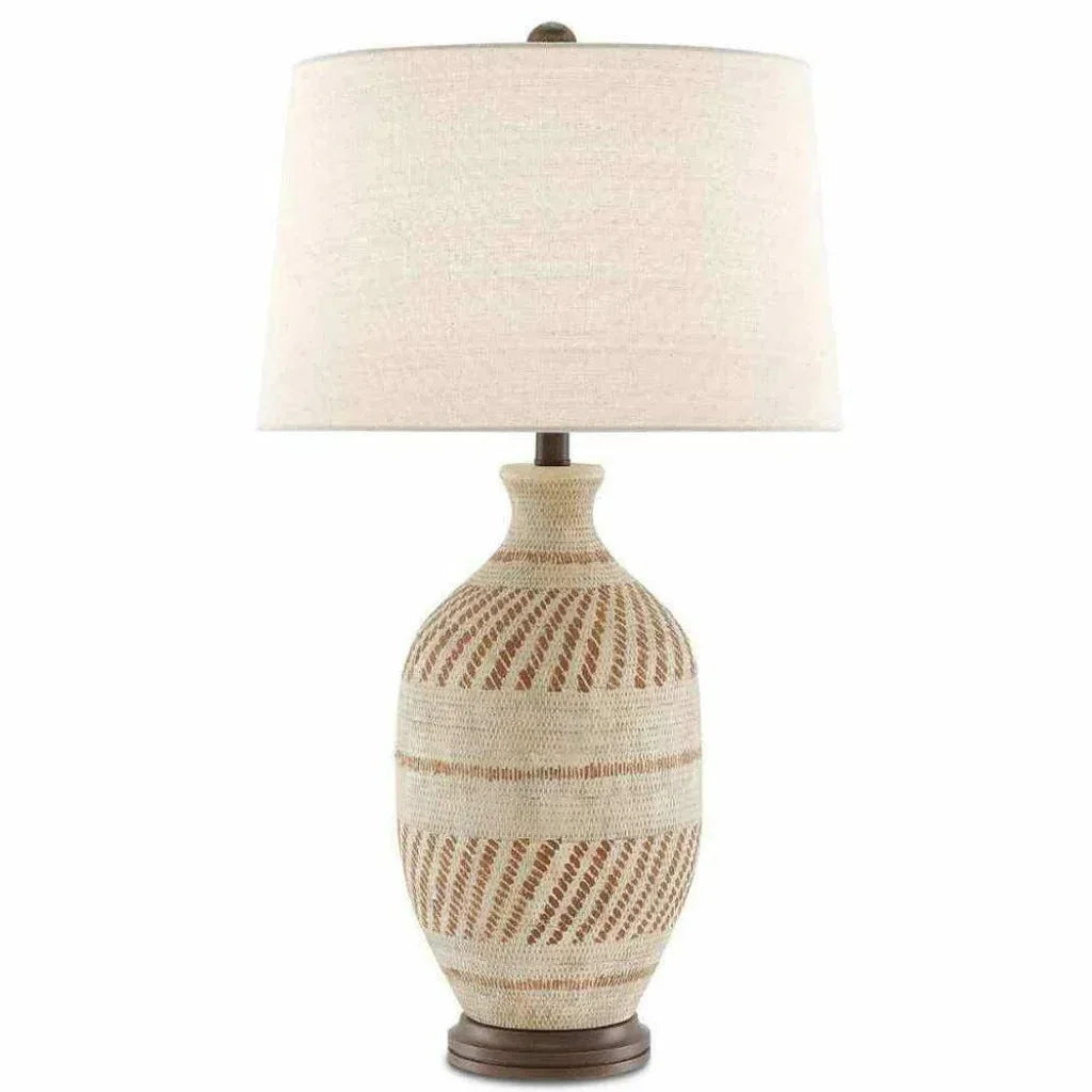 Tan Brown Hand Rubbed Bronze Faiyum Table Lamp - LOOMLAN - Currey & Co - Table Lamps